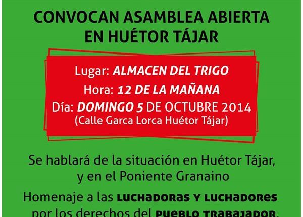 Asamblea abierta en Huétor&nbsp;Tájar