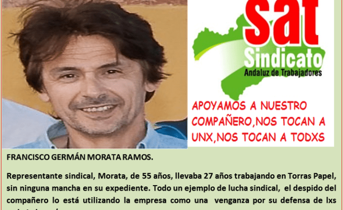 Torraspapel despide al Presidente del Comité de Empresa tras la victoria del SIMPA-SAT en las elecciones sindicales