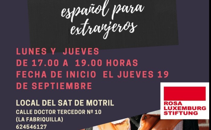 Curso   de   español nivel básico, Motril :   jueves 19 septiembre, hasta el 31 de&nbsp;octubre