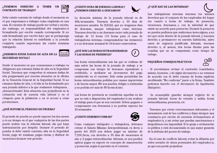 Tríptico Empleadas de Hogar