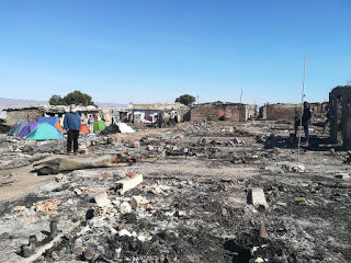 Incendio en el poblado de trabajadores del campo de Atochares en&nbsp;Níjar