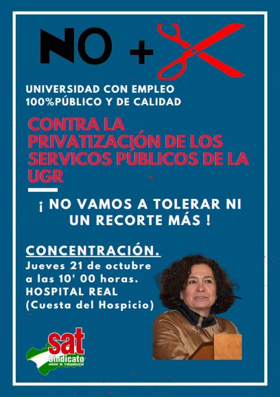 contra la privatización de los servicos públicos de la ugr