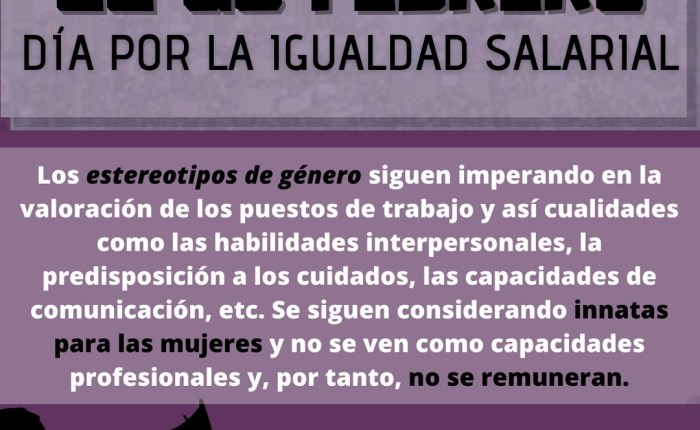 22 DE FEBRERO DÍA DE LA IGUALDAD&nbsp;SALARIAL.